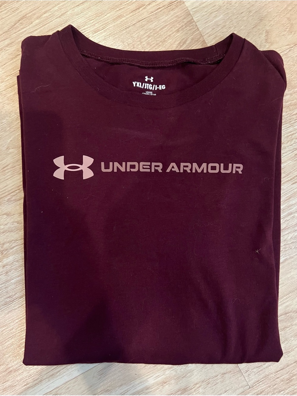 Under Armour Kid’s Maroon Logo T-Shirt XL
